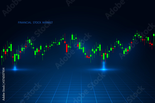 Stock market graph or forex trading chart for business and financial concepts, reports and investment . Vector illustration