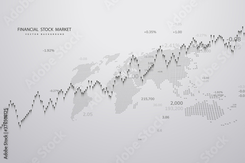 Stock market graph or forex trading chart for business and financial concepts, reports and investment . Vector illustration