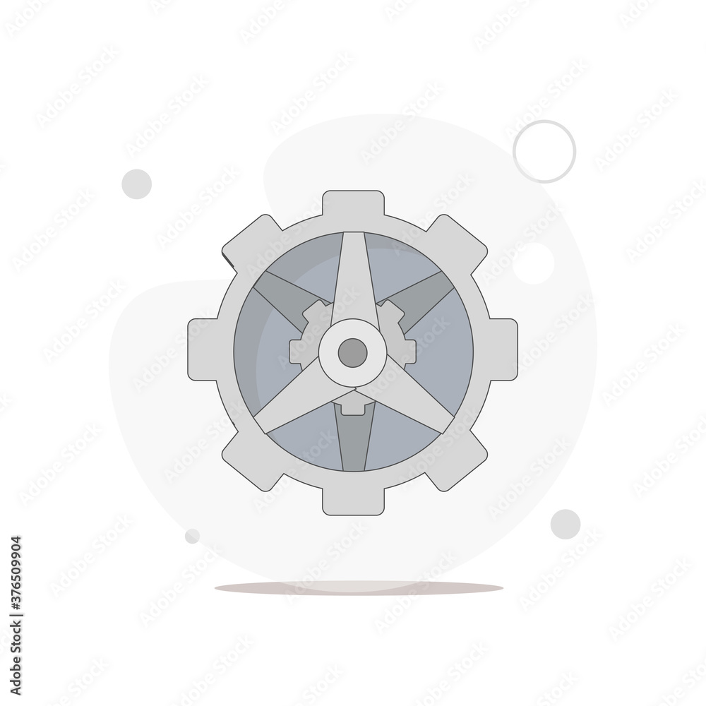 Fototapeta premium gear icon. mechanism vector flat illustration on white