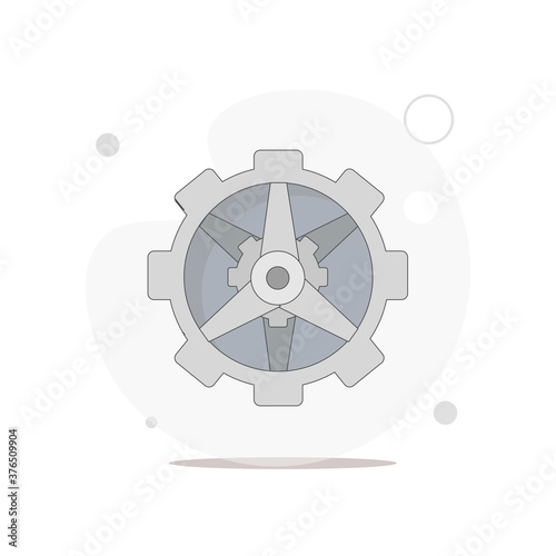 gear icon. mechanism vector flat illustration on white