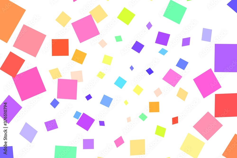 A background of many colored squares of different sizes intersecting with each other on a white background. A background of many colored squares of different sizes intersecting with each other on a white background.
