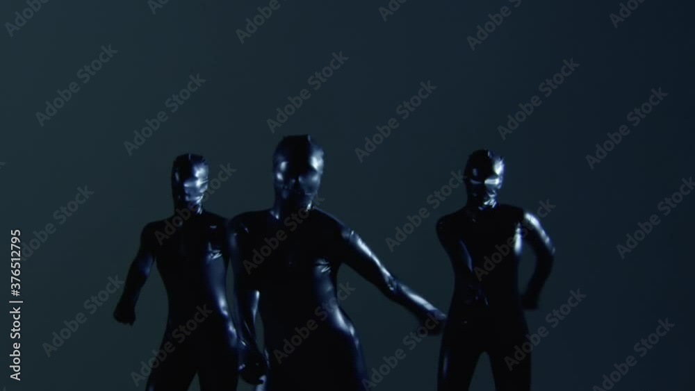 Short Clip of Three Performers Dancing Wearing Black Costume