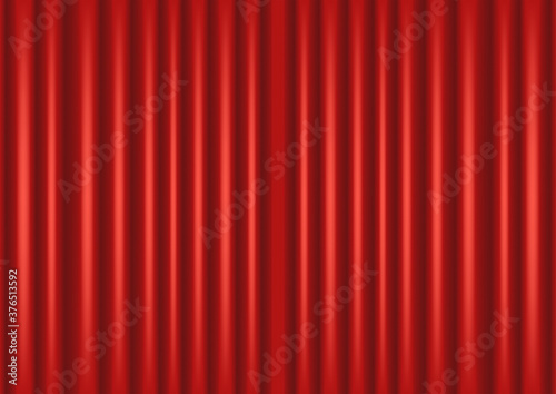 Closed red curtain