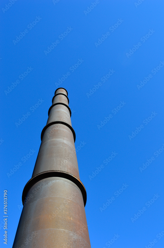 old chimney on a blue sky