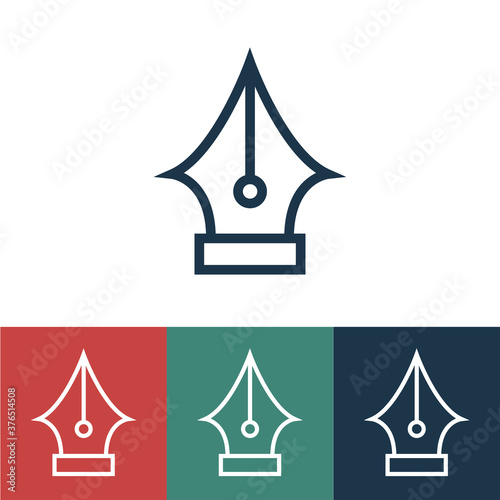 Linear vector icon with pen tool