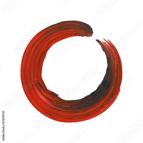 Red brush stroke circle