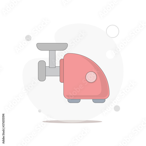 Meat grinder icon. Manual mincer vector flat illustration on white