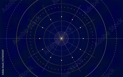 Geometric esoteric vector art background.