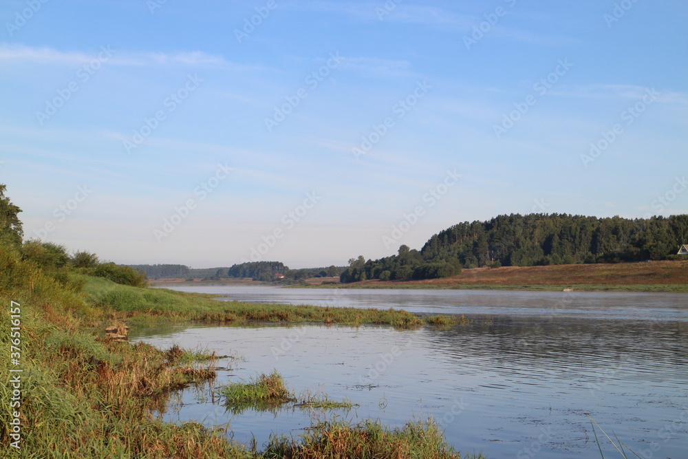 River view from summer morning