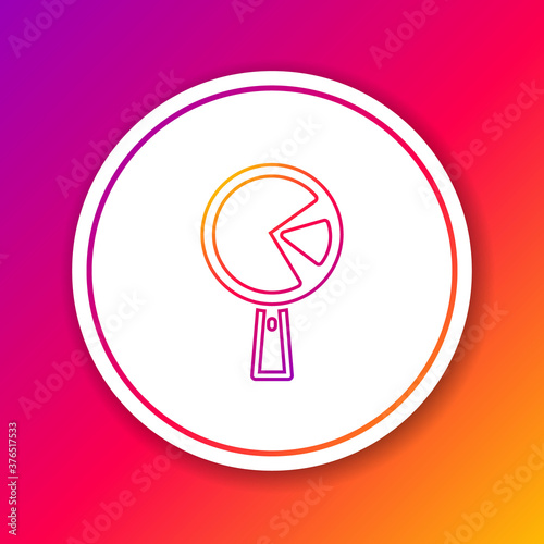 Color line Omelette in frying pan icon isolated on color background. Omelet in a skillet. Circle white button. Vector.