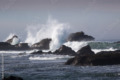 Ocean waves on a rocky shore