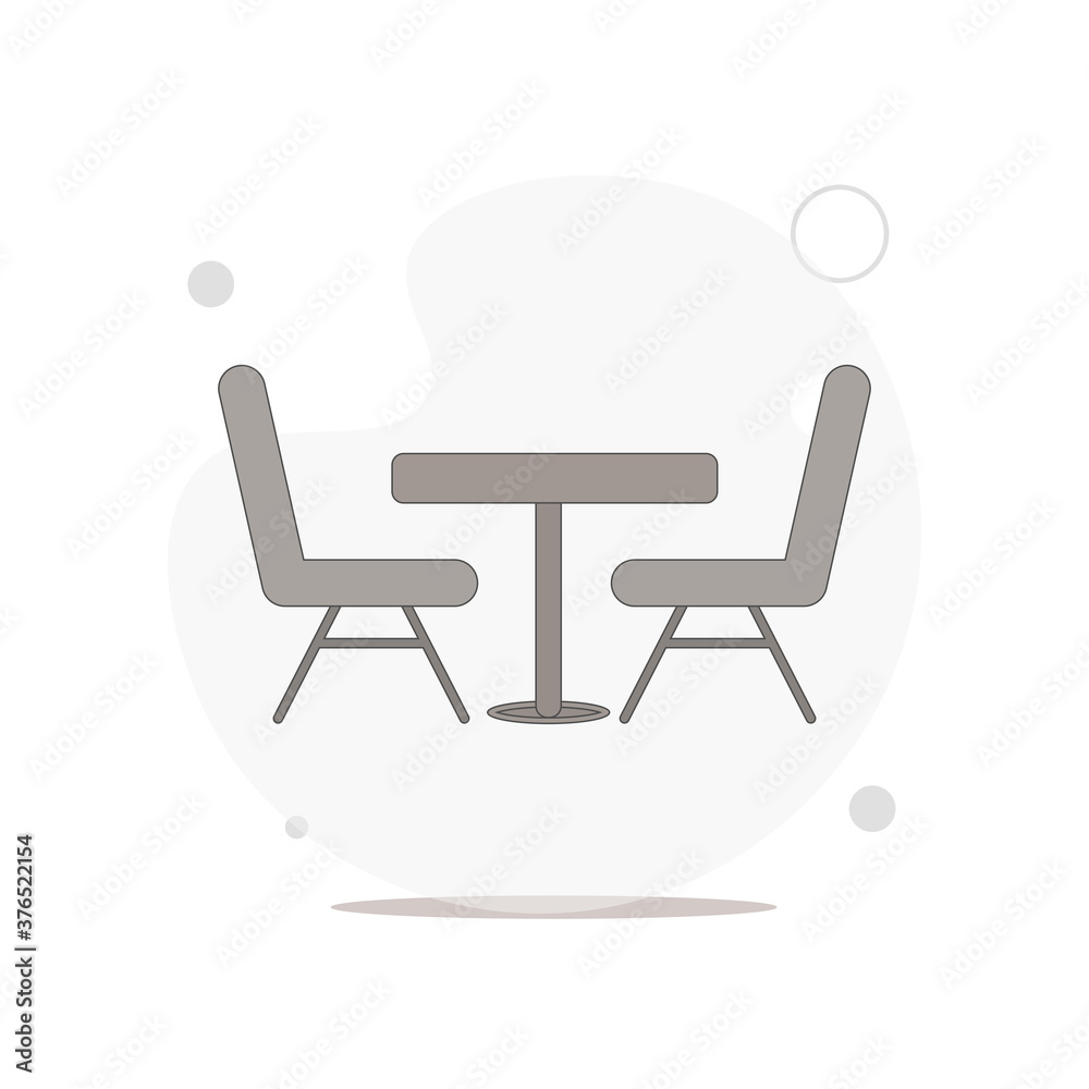 table chair vector flat illustration on white table chair vector flat illustration on white