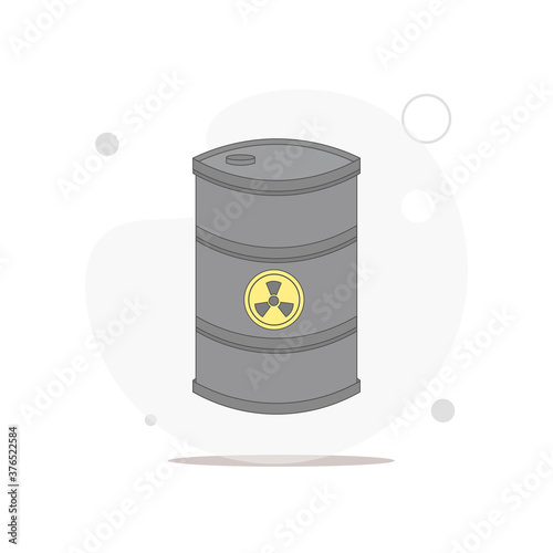 Toxic container vector flat illustration on white photo