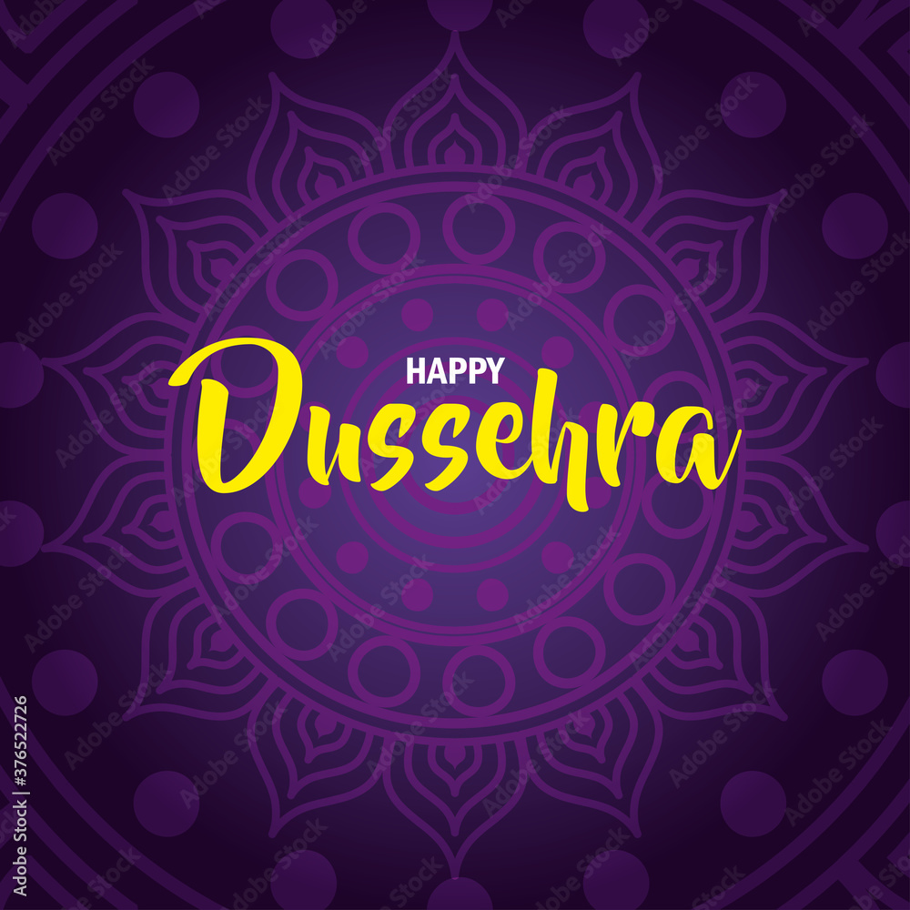 happy dussehra festival with mandala on purple background vector illustration design happy dussehra festival with mandala on purple background vector illustration design