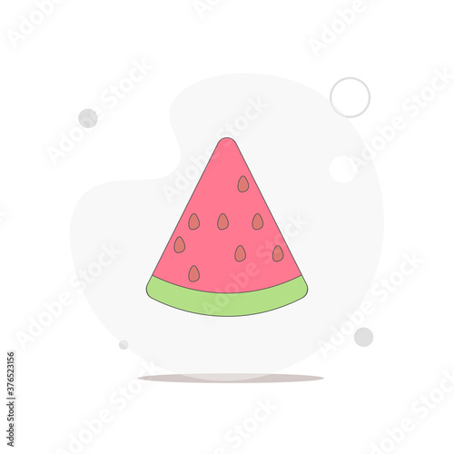 Wallpaper Mural watermelon vector flat illustration on white Torontodigital.ca