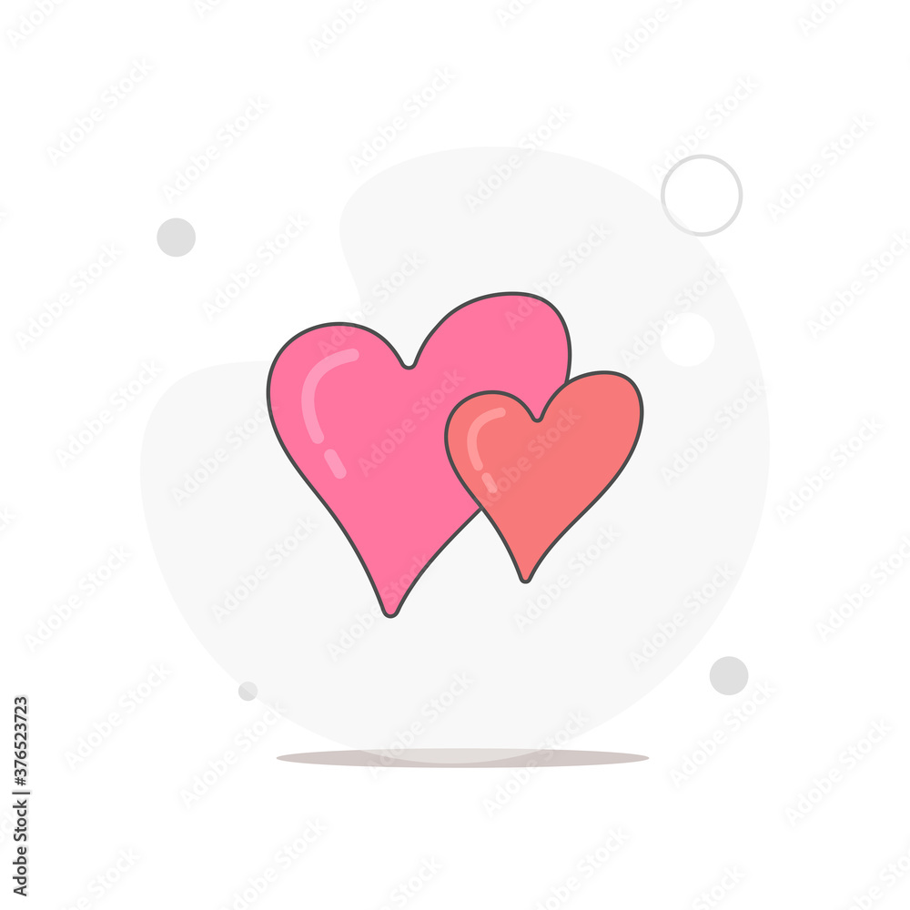 hearts vector flat illustration on white hearts vector flat illustration on white