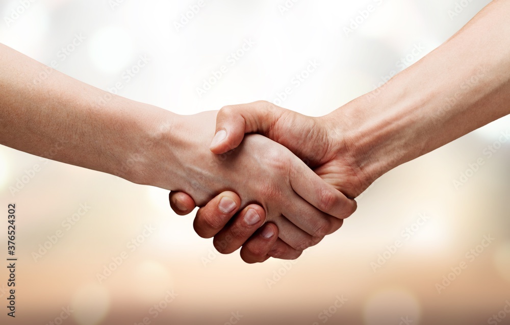 Business agreement handshake on blur background. Business agreement handshake on blur background.