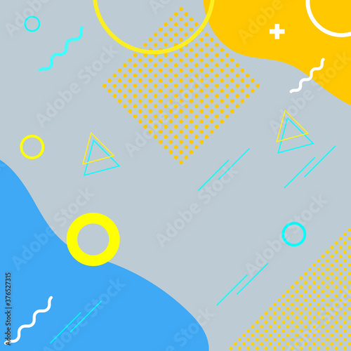 Geometric line shape pattern. Abstract concept. Colors and Shapes in Memphis Style