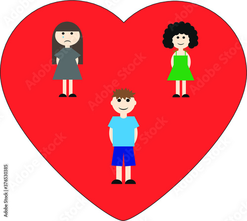 two girls and a boy