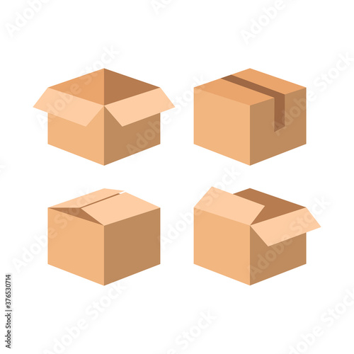 Illustration design cardboard collection isolated on white background © Rizky