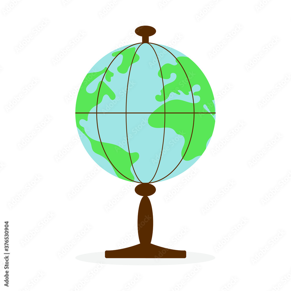 Globe on a white background with shadow Globe on a white background with shadow