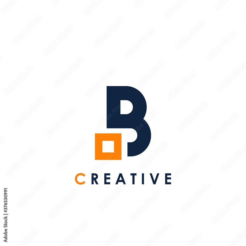 B letter initial with square shape logo template design for brand identity B letter initial with square shape logo template design for brand identity