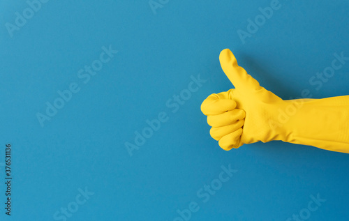 Product for professional cleaning on blue background