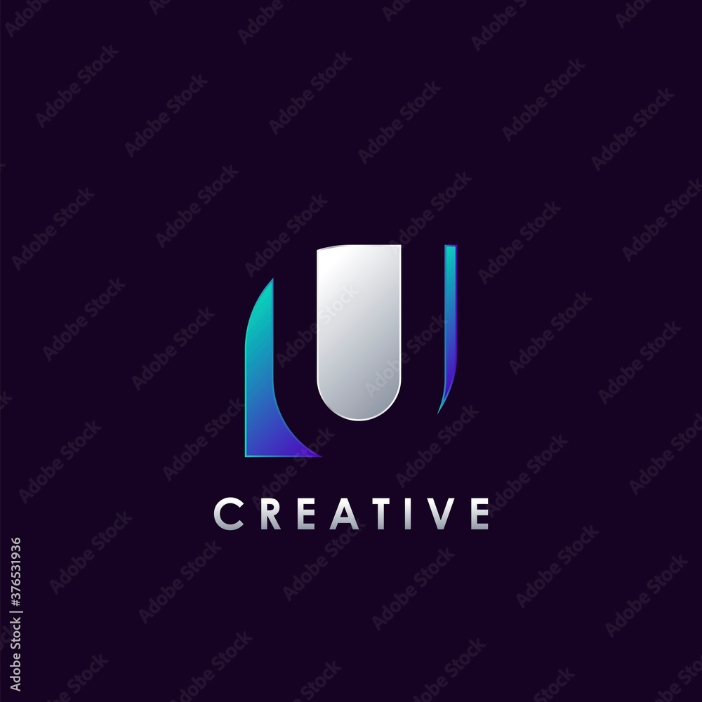 Negative Space U letter initial logo template design for brand identity Negative Space U letter initial logo template design for brand identity