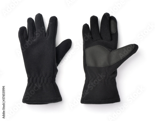 Pair of black fleece gloves
