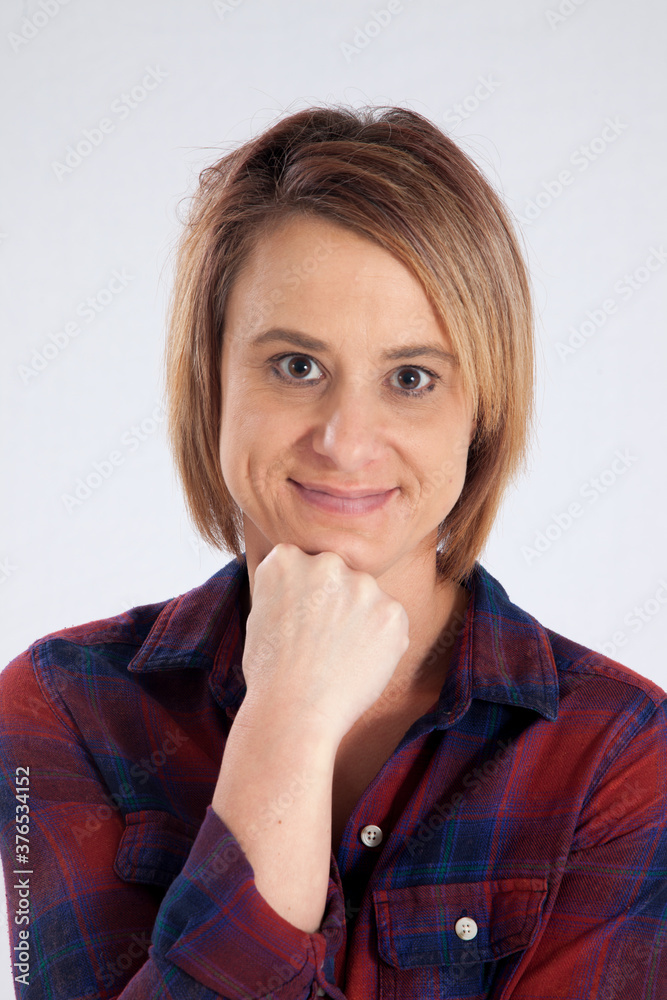Happy woman sitting and relaxing Happy woman sitting and relaxing