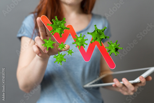 Financial stock graph has d...