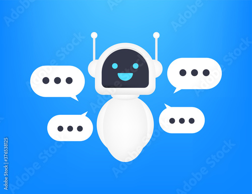 Robot icon. Bot sign design. Chatbot symbol concept. Voice support service bot. Online support bot. Vector illustration.