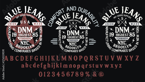 Craft retro vintage typeface design. Youth fashion type.