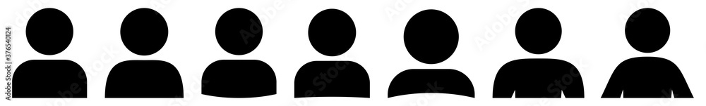 User Icon Black | Avatar Illustration | Client Symbol | Member Profile Logo | Login Head Sign | Isolated | Variations User Icon Black | Avatar Illustration | Client Symbol | Member Profile Logo | Login Head Sign | Isolated | Variations
