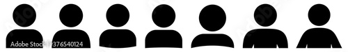 User Icon Black | Avatar Illustration | Client Symbol | Member Profile Logo | Login Head Sign | Isolated | Variations