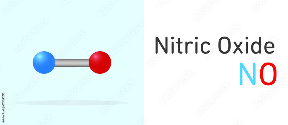 Nitric Oxide (NO) gas molecule. Stick model. Structural Chemical ...