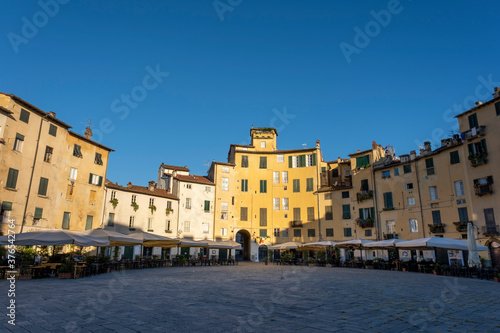 Amphitheater square in Lucca. Tuscany, Italy