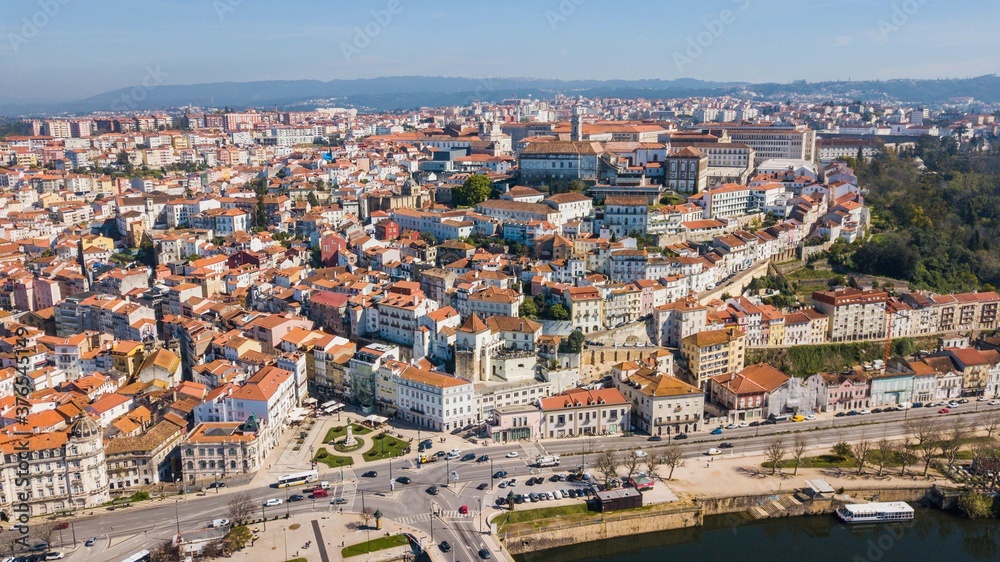 Aerial view of the city of Coimbra, Portugal