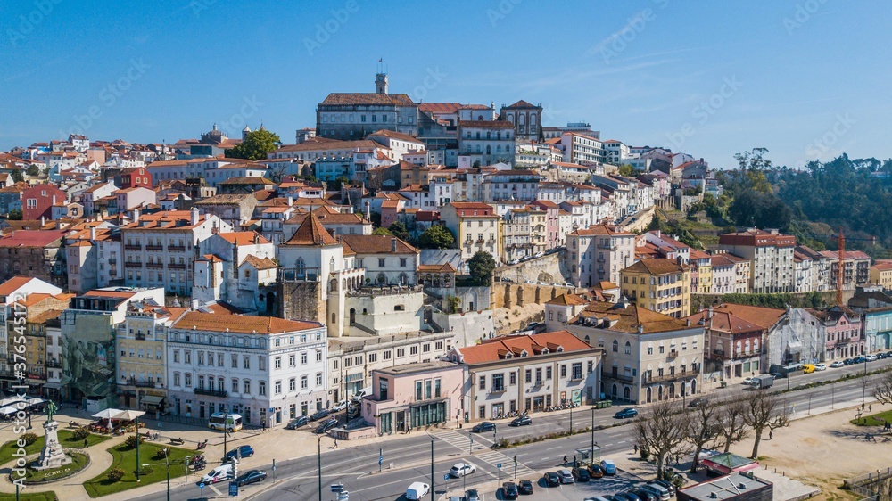 Fototapeta premium Aerial view of the city of Coimbra, Portugal