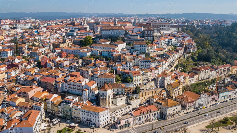 Aerial view of the city of Coimbra, Portugal