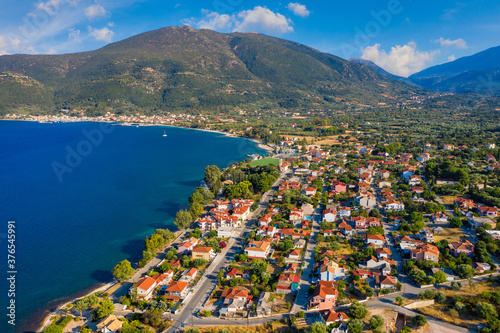 Aerial view of Karavomylos city, famous for Melissani Lake Cave, Kefalonia, Greece. photo