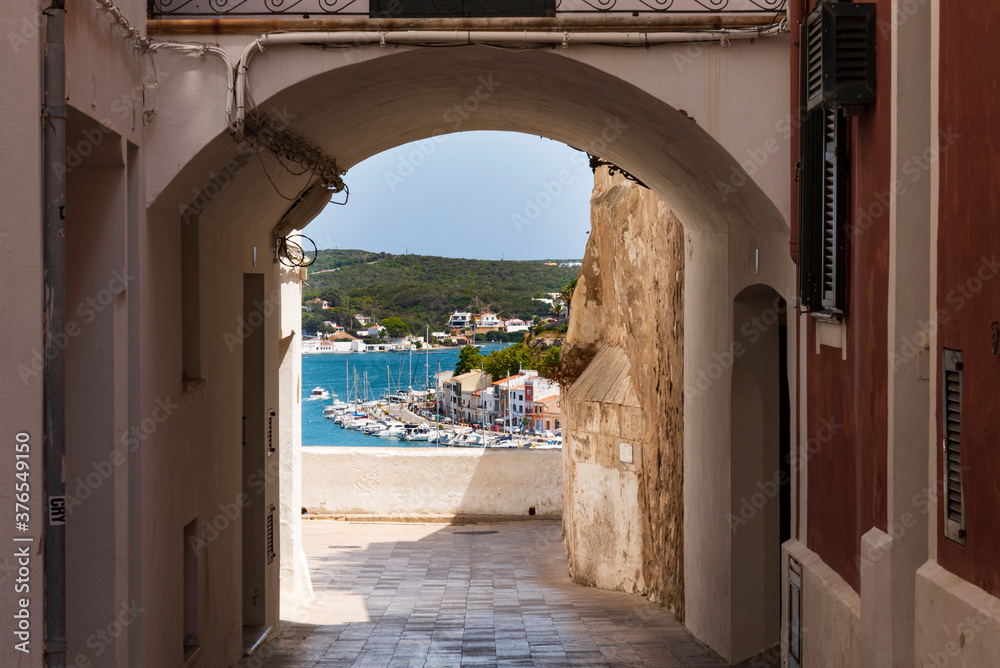 view of the old town of mahon, menorca