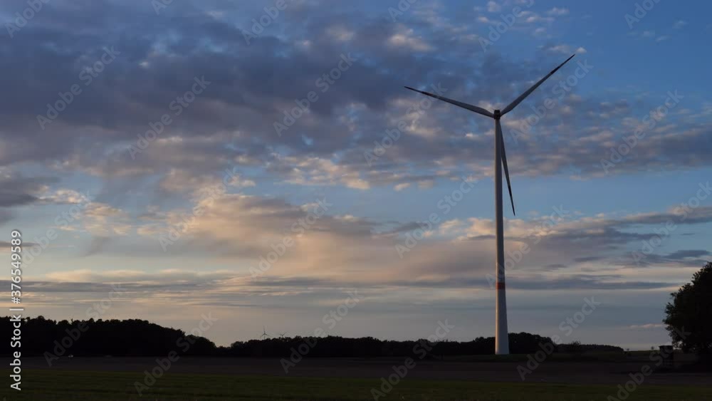 Wind Turbine at sunset,in the Countryside Wind Turbine at sunset,in the Countryside