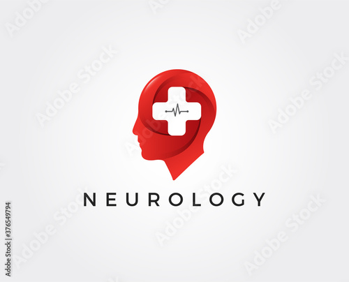 minimal neurology logo template - vector illustration