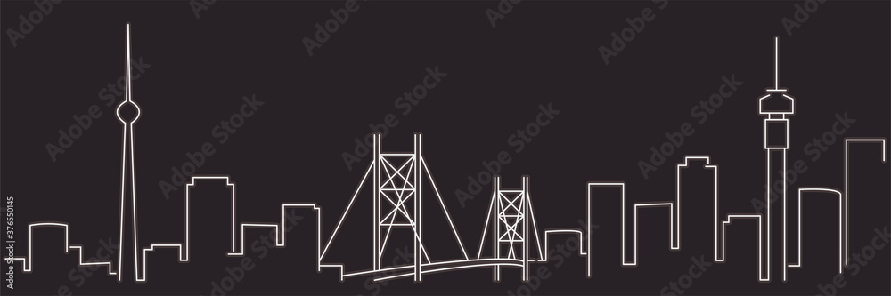Obraz premium Johannesburg Single Line Simple Minimalist Skyline