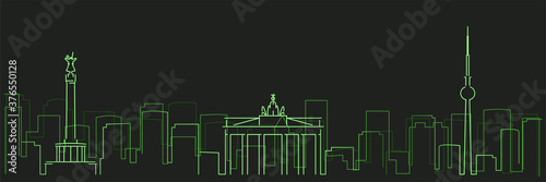 Berlin Futurist Technology Light Trace Skyline