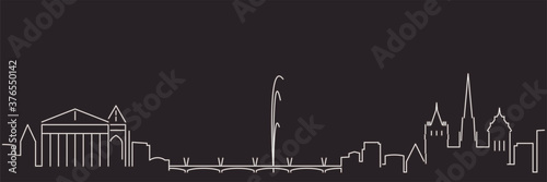 Geneva Single Line Simple Minimalist Skyline photo