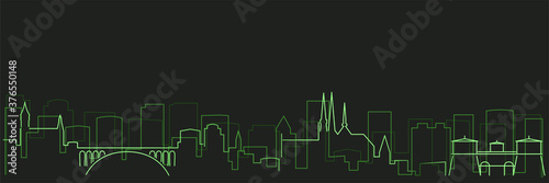 Luxembourg Futurist Technology Light Trace Skyline