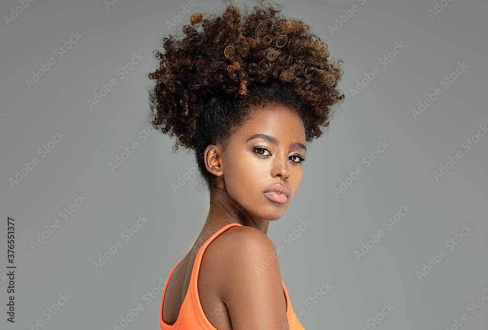 Beauty portrait of afro woman. Beauty portrait of afro woman.