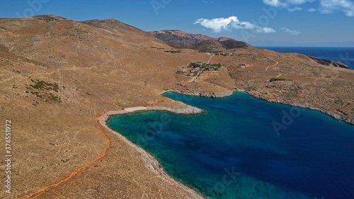 Aerial drone photo of secluded beaches unspoiled by tourism in Southern part of mainland Greece - Cape Matapan or Tainaro, Mani, Peloponnese, Greece © aerial-drone